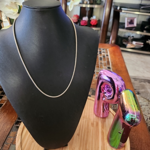 925 sterling silver Popcorn Chain Necklace